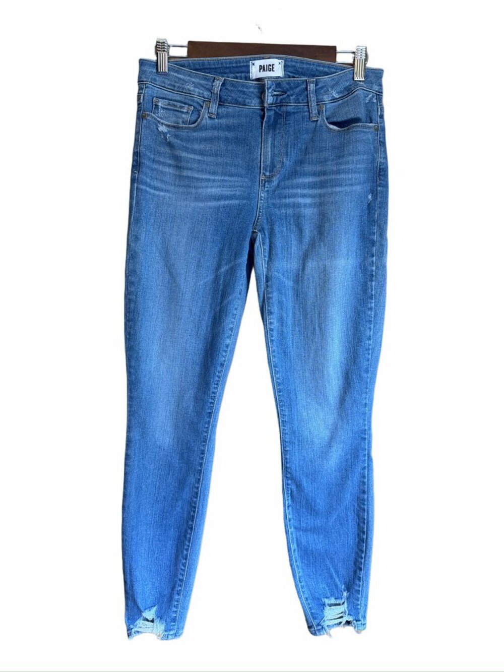 Paige Verdugo Ankle Skinny Jeans Size 29 Distressed